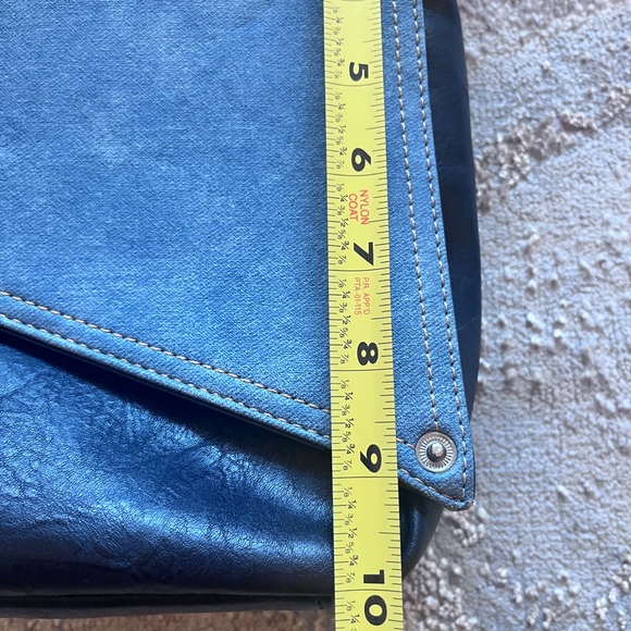 ESPE Vegan Leather Shoulder/ Messenger  Purse Tote Bag Blue And Denim - Picture 12 of 12